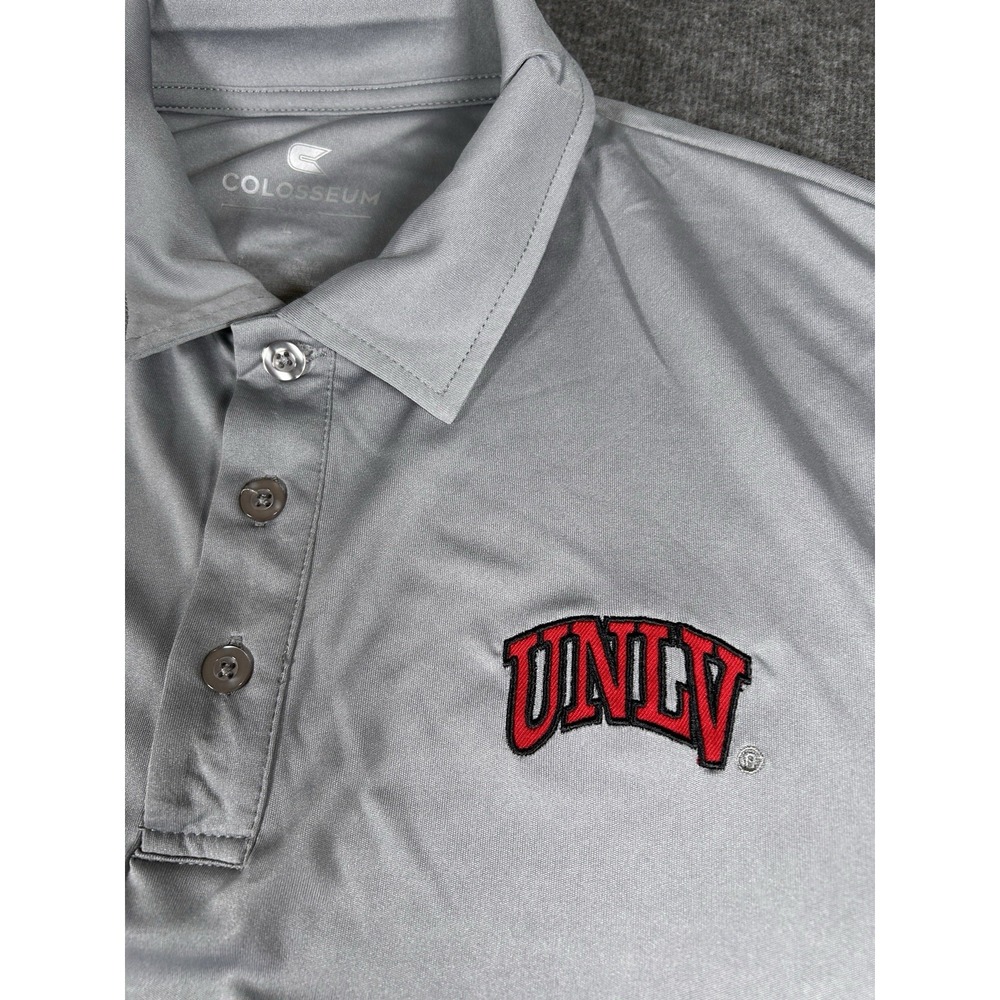 Colosseum Stitched UNLV Rebels Recent Label‎ POLO SHIRT Gray Large L